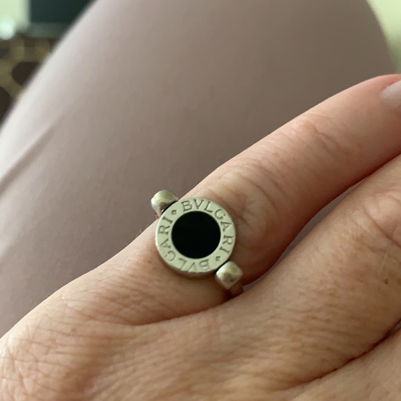 Bulgari 18k white gold diamond/ onyx flip ring - Picture 2 of 2